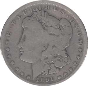 1891 SILVER MORGAN DOLLAR USA NEW ORLEANS - SILVER WORLD COINS - Cambridgeshire Coins