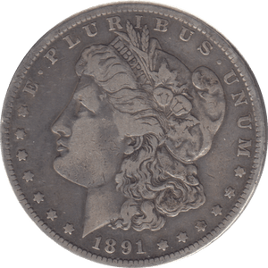 1891 SILVER MORGAN DOLLAR USA SAN FRANCISCO - SILVER WORLD COINS - Cambridgeshire Coins