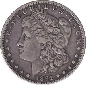 1891 SILVER MORGAN DOLLAR USA - SILVER WORLD COINS - Cambridgeshire Coins