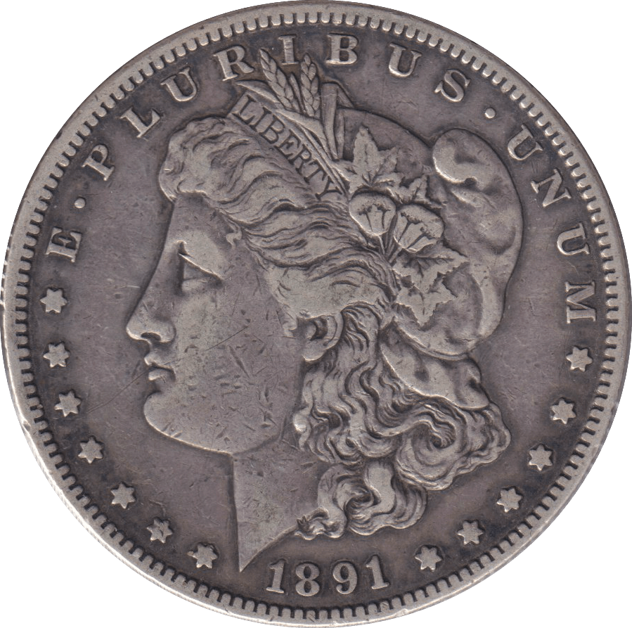 1891 SILVER MORGAN DOLLAR USA - SILVER WORLD COINS - Cambridgeshire Coins
