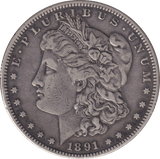 1891 SILVER MORGAN DOLLAR USA - SILVER WORLD COINS - Cambridgeshire Coins