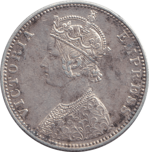 1891 SILVER ONE RUPEE INDIA - SILVER WORLD COINS - Cambridgeshire Coins