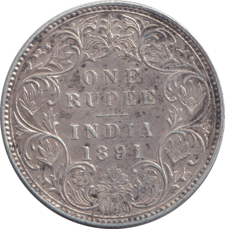 1891 SILVER ONE RUPEE INDIA - SILVER WORLD COINS - Cambridgeshire Coins
