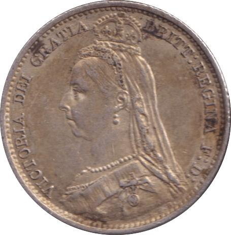 1891 SIXPENCE ( EF ) - SIXPENCE - Cambridgeshire Coins