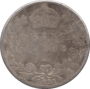1891 SIXPENCE ( FAIR ) - SIXPENCE - Cambridgeshire Coins