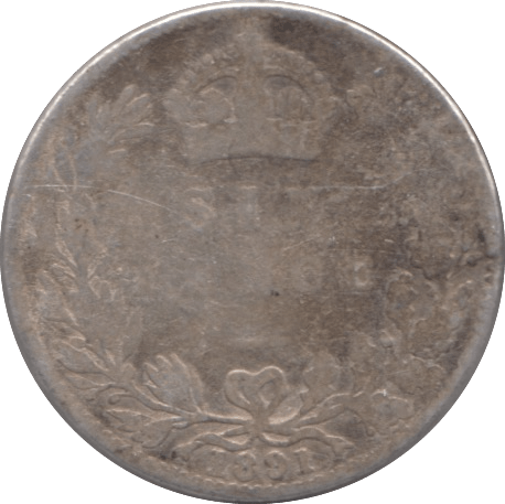 1891 SIXPENCE ( FAIR ) - SIXPENCE - Cambridgeshire Coins