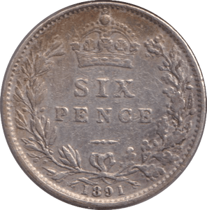 1891 SIXPENCE ( FINE ) - SIXPENCE - Cambridgeshire Coins