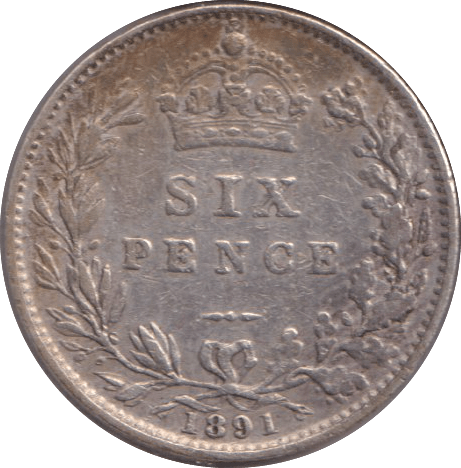 1891 SIXPENCE ( FINE ) - SIXPENCE - Cambridgeshire Coins