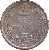 1891 SIXPENCE ( FINE ) - SIXPENCE - Cambridgeshire Coins