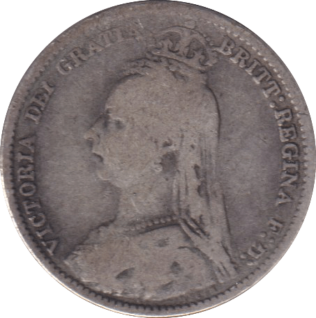 1891 SIXPENCE (FINE) - SIXPENCE - Cambridgeshire Coins