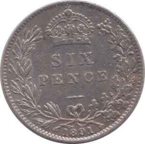 1891 SIXPENCE ( GF ) - SIXPENCE - Cambridgeshire Coins
