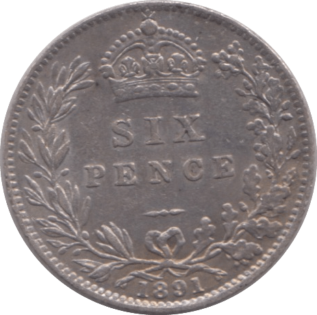 1891 SIXPENCE ( GF ) - SIXPENCE - Cambridgeshire Coins