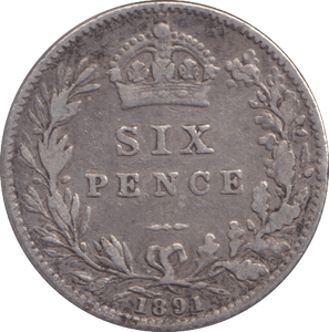 1891 SIXPENCE ( GF ) - SIXPENCE - Cambridgeshire Coins