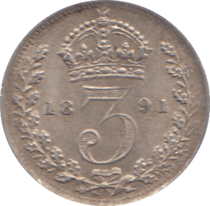 1891 THREEPENCE ( AUNC ) - THREEPENCE - Cambridgeshire Coins