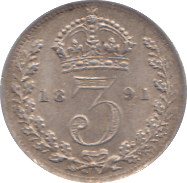 1891 THREEPENCE ( AUNC ) - THREEPENCE - Cambridgeshire Coins