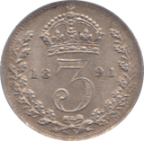 1891 THREEPENCE ( AUNC ) - THREEPENCE - Cambridgeshire Coins
