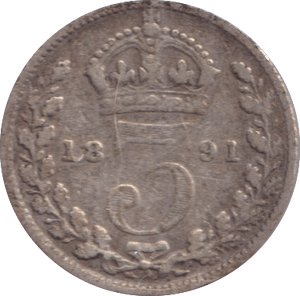 1891 THREEPENCE ( FINE ) - Threepence - Cambridgeshire Coins