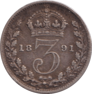 1891 THREEPENCE ( GF ) - THREEPENCE - Cambridgeshire Coins