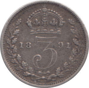 1891 THREEPENCE ( GF ) - THREEPENCE - Cambridgeshire Coins