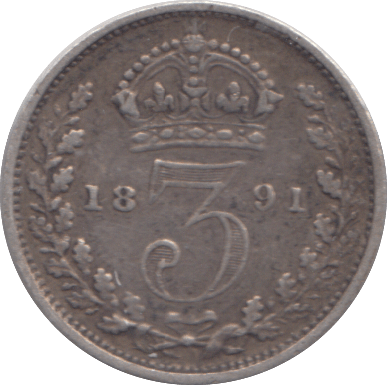 1891 THREEPENCE ( GF ) - THREEPENCE - Cambridgeshire Coins