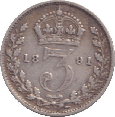 1891 THREEPENCE ( GF ) - THREEPENCE - Cambridgeshire Coins