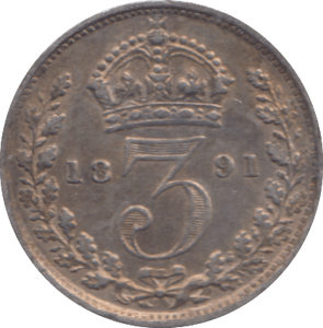 1891 THREEPENCE ( GF ) - THREEPENCE - Cambridgeshire Coins