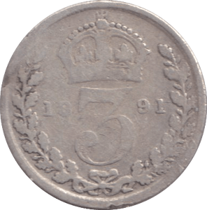 1891 THREEPENCE ( NF ) - THREEPENCE - Cambridgeshire Coins