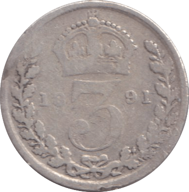1891 THREEPENCE ( NF ) - THREEPENCE - Cambridgeshire Coins