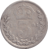 1891 THREEPENCE ( NF ) - THREEPENCE - Cambridgeshire Coins