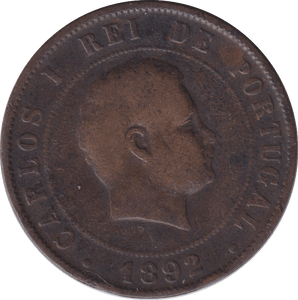 1892 20 REIS PORTUGAL - WORLD COINS - Cambridgeshire Coins