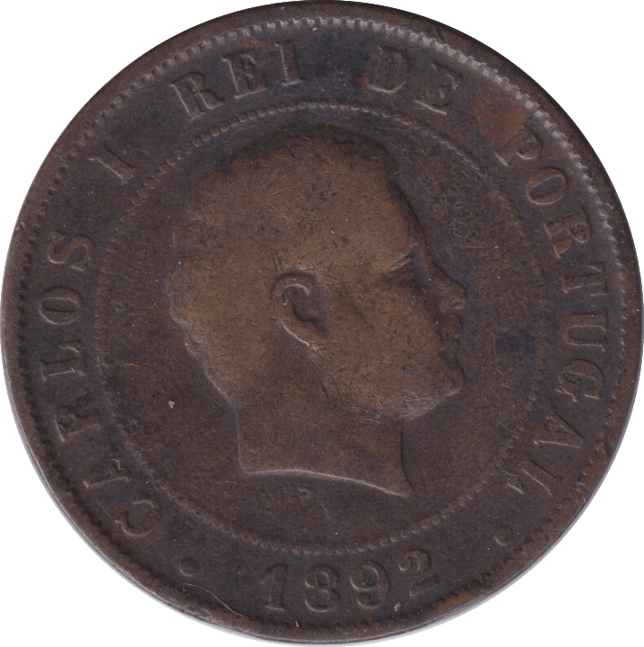 1892 20 REIS PORTUGAL - WORLD COINS - Cambridgeshire Coins