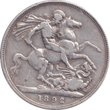 1892 CROWN ( FINE ) - CROWN - Cambridgeshire Coins