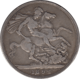 1892 CROWN ( FINE ) - CROWN - Cambridgeshire Coins