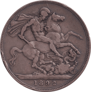 1892 CROWN ( FINE ) - CROWN - Cambridgeshire Coins