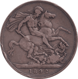 1892 CROWN ( FINE ) - CROWN - Cambridgeshire Coins