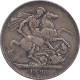 1892 CROWN ( FINE ) - CROWN - Cambridgeshire Coins