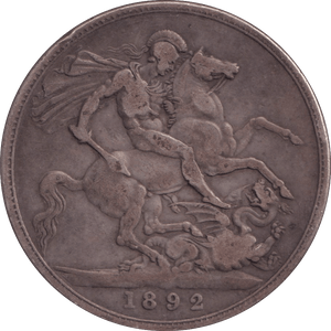 1892 CROWN ( FINE ) - CROWN - Cambridgeshire Coins