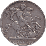 1892 CROWN ( FINE ) - CROWN - Cambridgeshire Coins