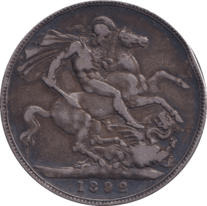 1892 CROWN ( FINE ) - CROWN - Cambridgeshire Coins