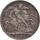 1892 CROWN ( FINE ) - CROWN - Cambridgeshire Coins
