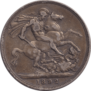 1892 CROWN ( FINE ) - CROWN - Cambridgeshire Coins