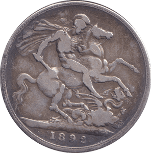 1892 CROWN ( FINE ) - CROWN - Cambridgeshire Coins