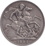 1892 CROWN ( VF ) - CROWN - Cambridgeshire Coins