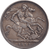 1892 CROWN ( VF ) - CROWN - Cambridgeshire Coins