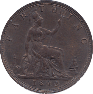 1892 FARTHING ( AUNC ) - FARTHING - Cambridgeshire Coins