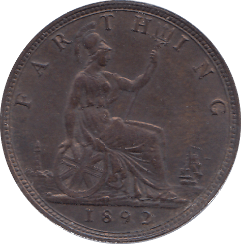 1892 FARTHING ( AUNC ) - FARTHING - Cambridgeshire Coins