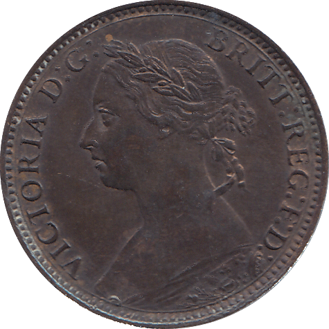 1892 FARTHING ( AUNC ) - FARTHING - Cambridgeshire Coins