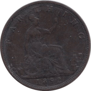 1892 FARTHING ( VF ) - Farthing - Cambridgeshire Coins