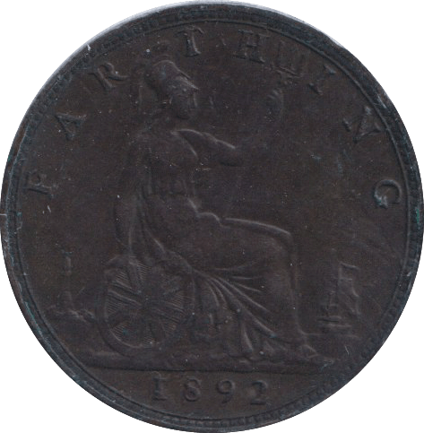 1892 FARTHING ( VF ) - Farthing - Cambridgeshire Coins