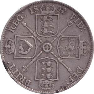 1892 FLORIN ( F ) - FLORIN - Cambridgeshire Coins